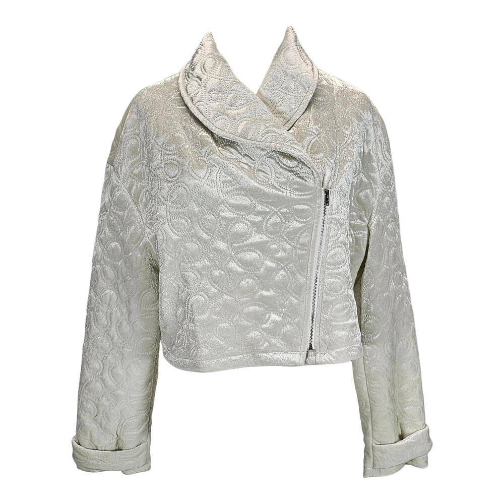 Shein Chic White Quilted Cropped Jacket - Your New Favorite Layer!/L